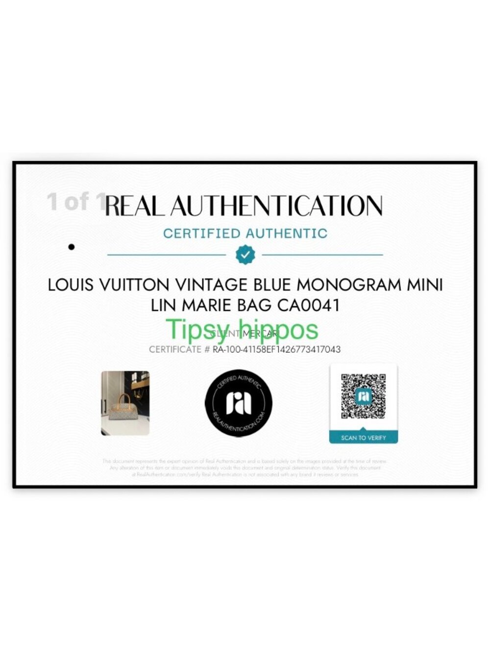 Louis Vuitton Vintage Blue Monogram Mini Lin Marie Bag 623E215P - Picture 15 of 15